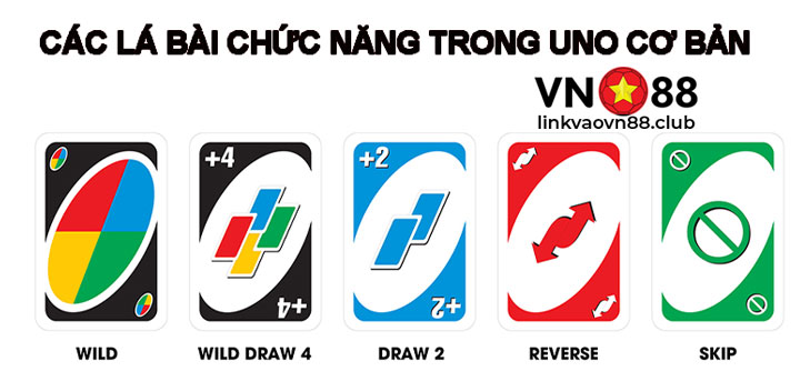 Các lá bài Uno chức năng