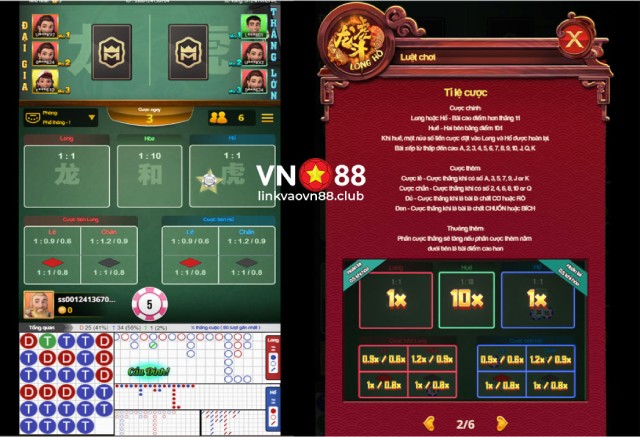 Các cửa cược và tỷ lệ thưởng 