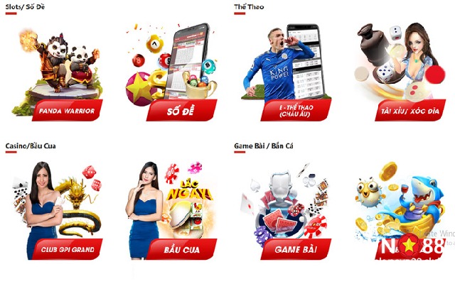 Các sản phẩm game tại VN88