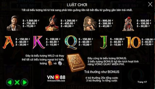 Các biểu tượng trong Book of Kingdoms VN88