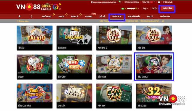 Các bước tham gia Bầu Cua 2 VN88