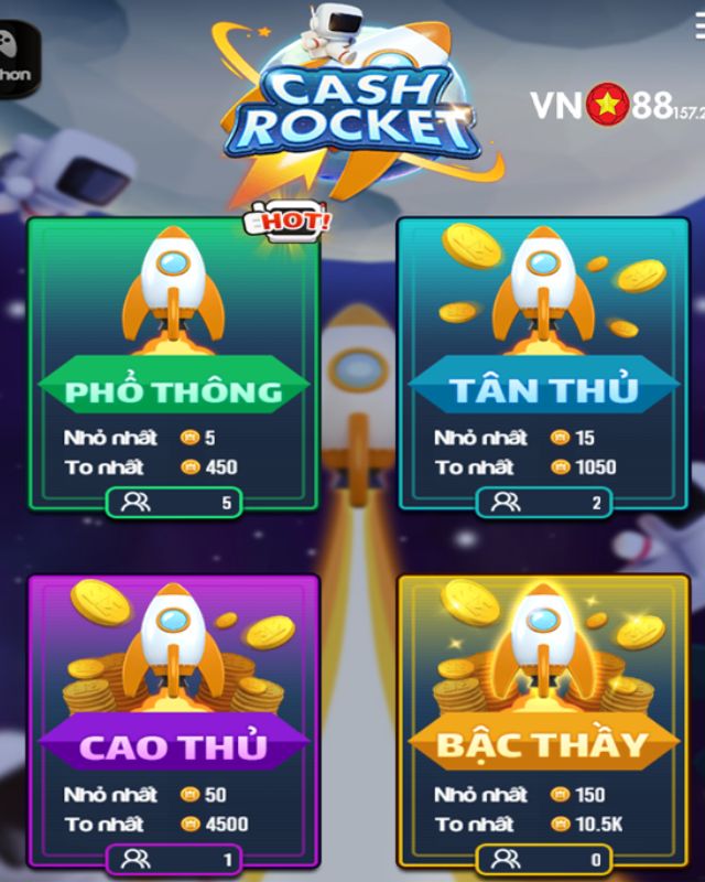 Các cửa cược tại Cash Rocket VN88