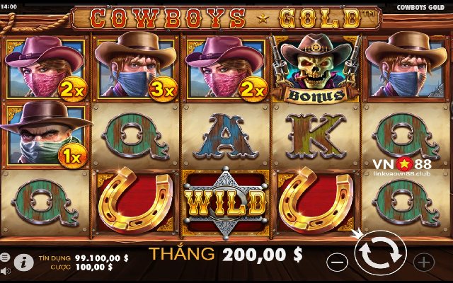 Biểu tượng và tính năng đặc biệt trong Cowboys Gold Slot VN88