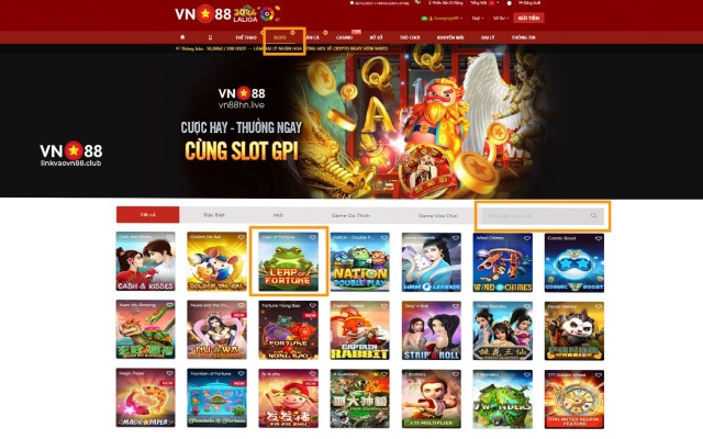 Các bước tham gia chơi Leap Of Fortune VN88