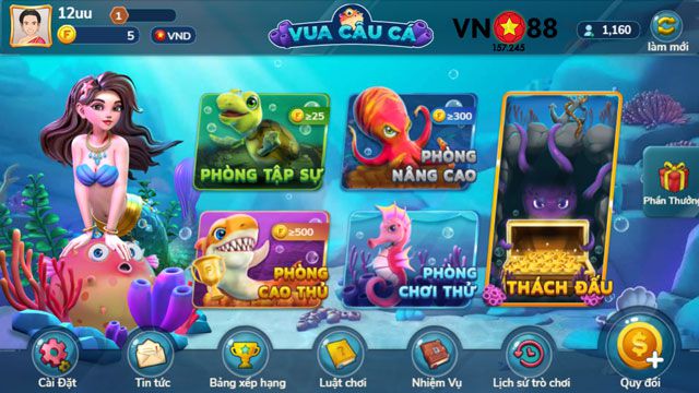 Chọn phòng chơi bắn cá Vn88 phù hợp.