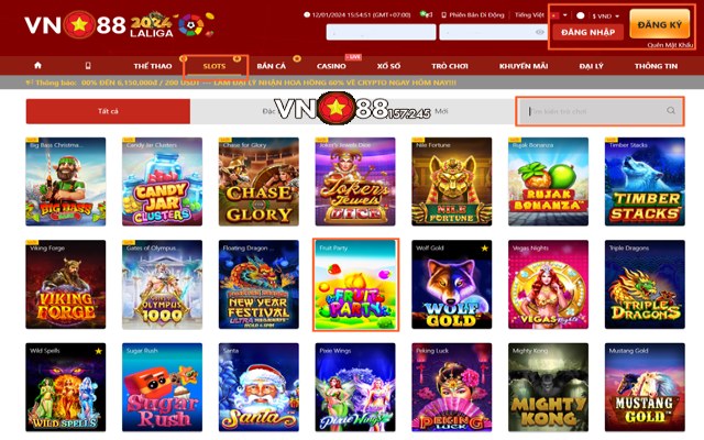 Chọn Fruit Party từ nhà phát hành PP Slot VN88