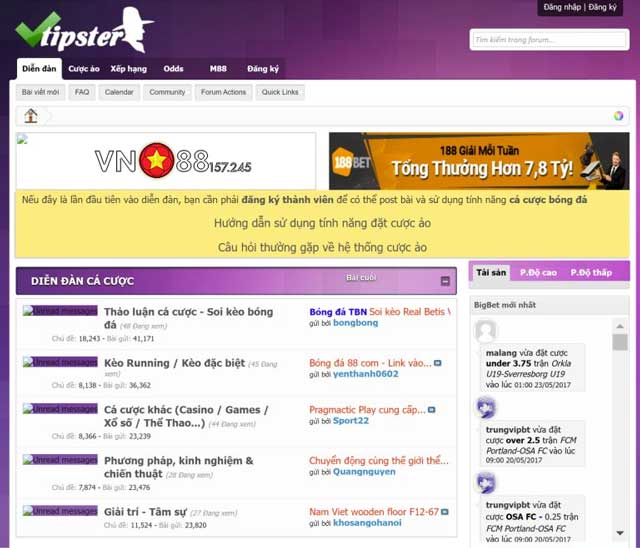 Khám phá diễn đàn cá độ Vtipster tại Vn88 157 245.