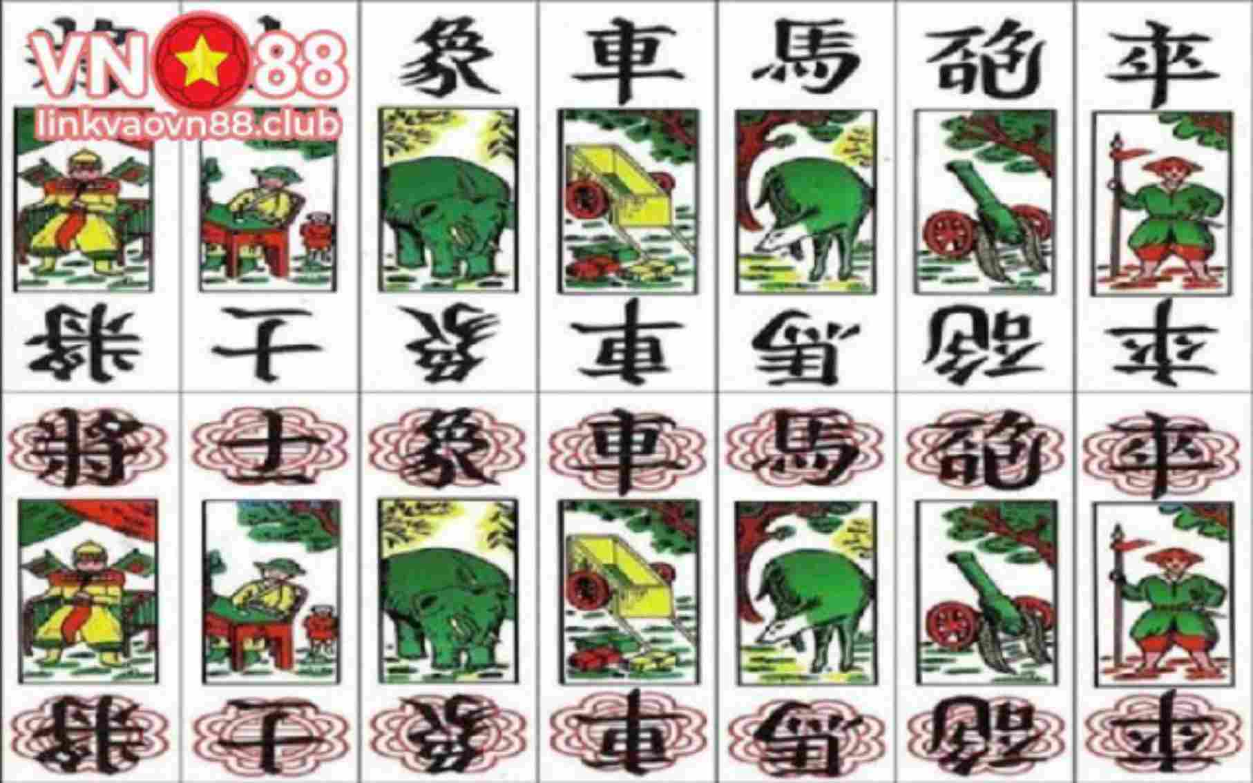 Các lá bài trong game tam cúc