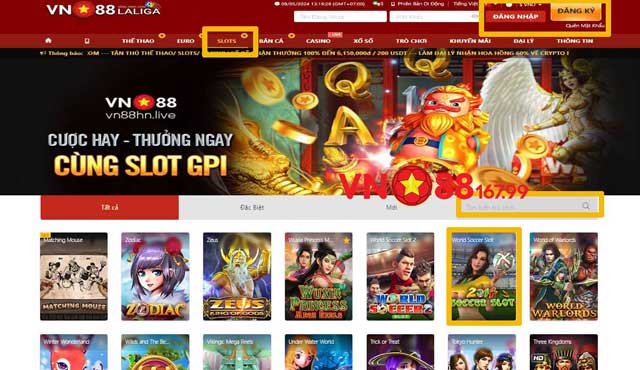 Hướng dẫn tham gia chơi World Soccer Slot tại VN88